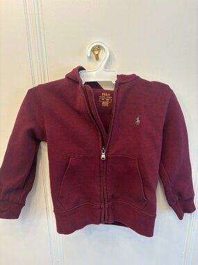 Polo Ralph Lauren Maroon Zip Hoodie- Size 4T
